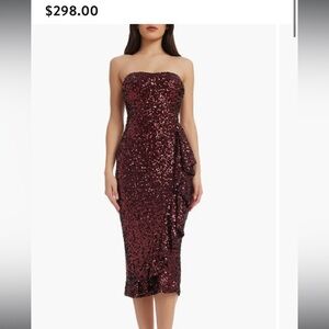 Dress the population Alexis Sequin Midi Dress Xs NWT